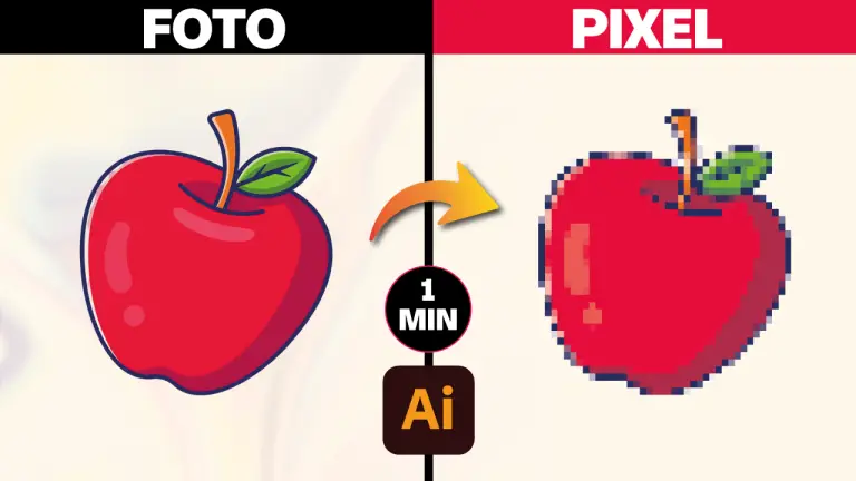 Da FOTO a PIXEL ART in 1 MINUTO con Illustrator!