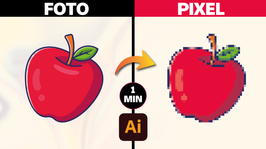 Da FOTO a PIXEL ART in 1 MINUTO con Illustrator!